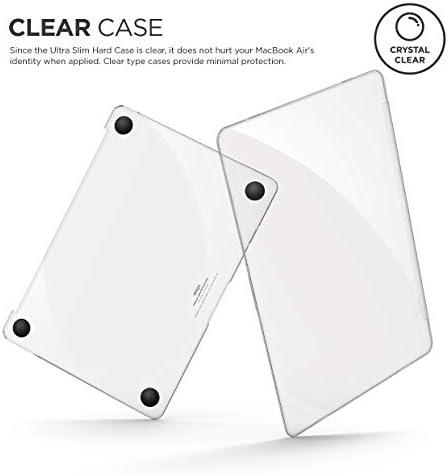 Elago Ultra Slim Hard Case התואם ל- MacBook Air 13 אינץ '[A1932] [גרסה 2019, 2018] - [ברור]